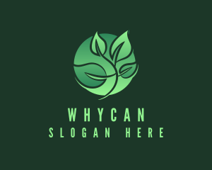 Seedling - Green Leaf Vegan Circle logo design