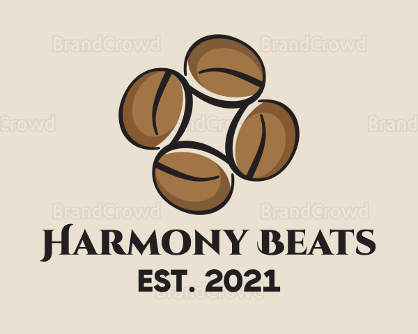 Brown Coffee Beans Logo