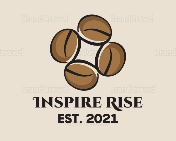 Brown Coffee Beans Logo