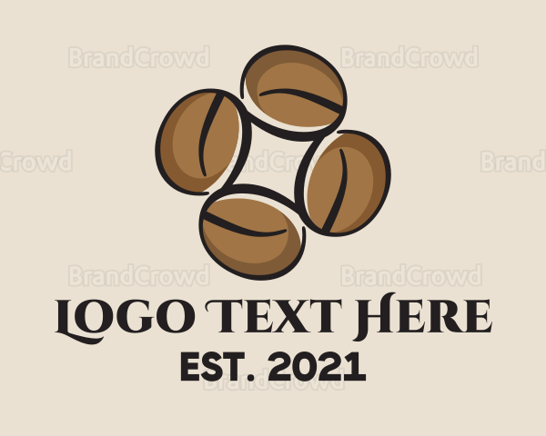 Brown Coffee Beans Logo