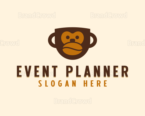 Coffee Bean Mug Monkey Logo