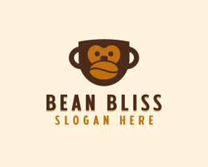 Coffee Bean Mug Monkey logo design