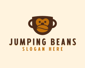 Coffee Bean Mug Monkey logo design