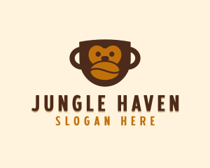 Coffee Bean Mug Monkey logo design