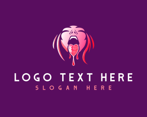 Fetish - Strawberry Lick Tongue logo design