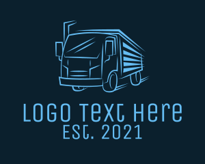 Fast - Blue Express Truck logo design