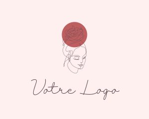 Makeup - Pretty Rose Lady logo design