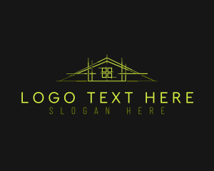 House - Architecture House Blueprint logo design