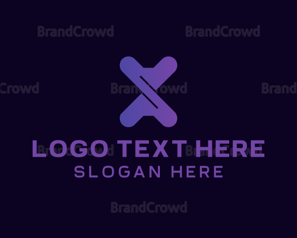 Purple Twist Gaming Letter X Logo