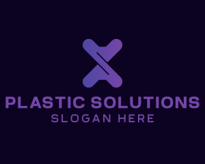 Plastic - Purple Twist Gaming Letter X logo design