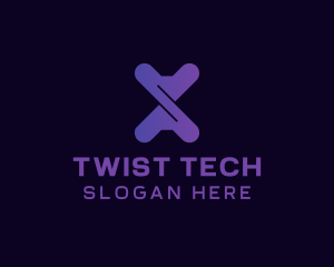 Twist - Purple Twist Gaming Letter X logo design