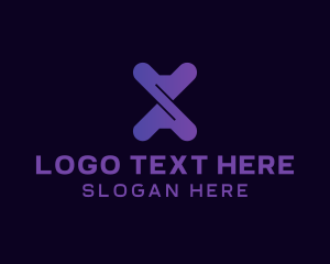 Purple Twist Gaming Letter X Logo