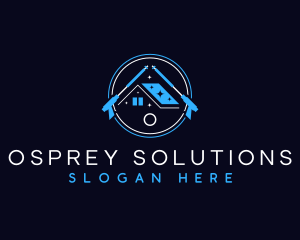 Roof Pressure Wash Cleaning logo design