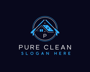 Roof Pressure Wash Cleaning logo design