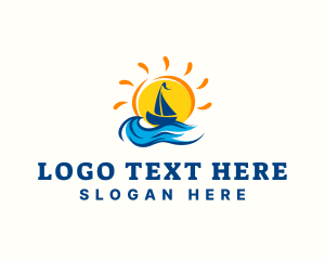 Sail Boat Sunset Logo