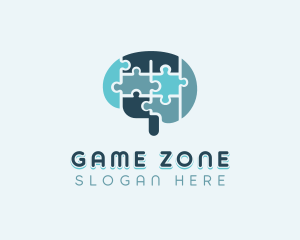 Brain Jigsaw Puzzle logo design