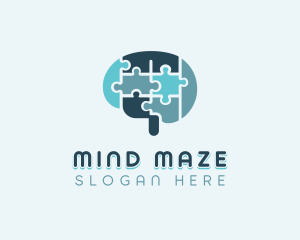 Puzzle - Brain Jigsaw Puzzle logo design