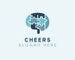 Educational - Brain Jigsaw Puzzle logo design