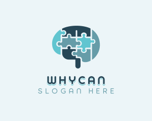 Learning - Brain Jigsaw Puzzle logo design