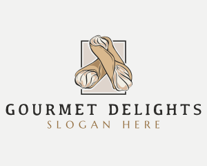 Italian Cannoli Dessert logo design