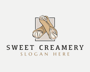 Italian Cannoli Dessert logo design