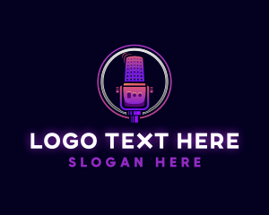 Talkshow - Microphone Podcast Entertainment logo design