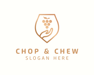 Copper - Shield Hand Grape logo design