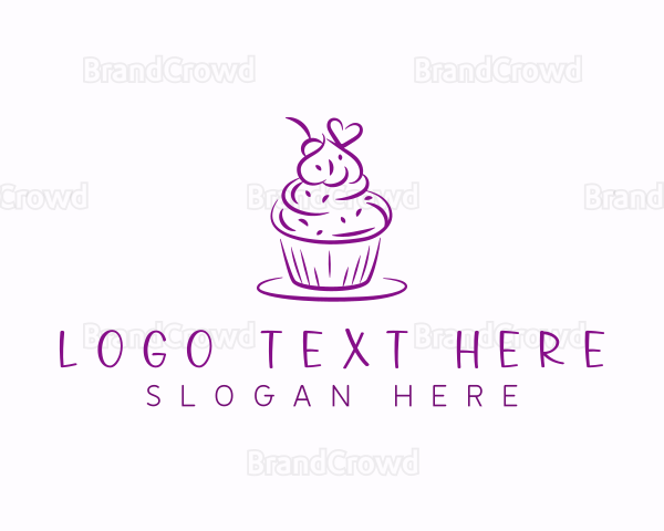 Sweet Heart Cupcake Logo