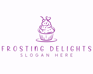 Frosting - Sweet Heart Cupcake logo design