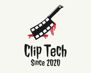 Clip - Butcher Knife Filmstrip logo design