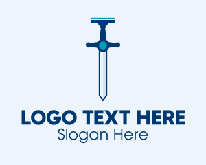 Weapon - Clean Squeegee Sword logo design