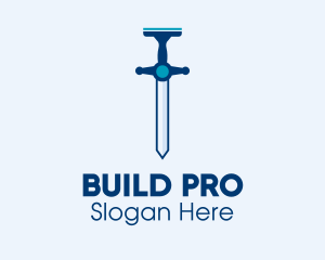 Housekeeping - Clean Squeegee Sword logo design