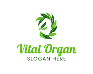 Organic Leaf Head logo design