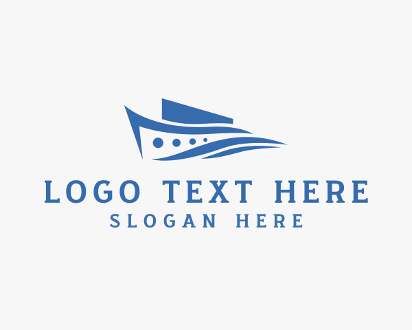 Ocean - Marine Ferry Boat Ship logo design