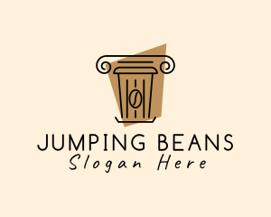 Coffee Bean Cup Pillar logo design