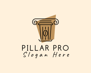 Coffee Bean Cup Pillar logo design