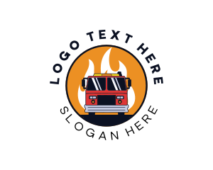 Firefighter - Fire Truck Vehicle logo design