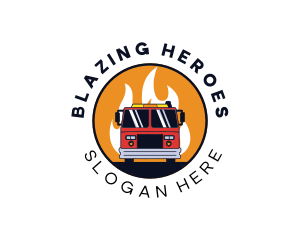 Firefighter - Fire Truck Vehicle logo design