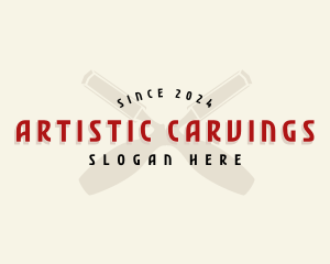 Chisel Carving Tool logo design