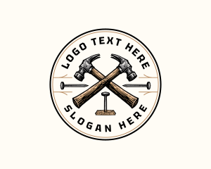 Hammer - Hammer Tools Nail logo design