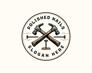 Hammer Tools Nail logo design