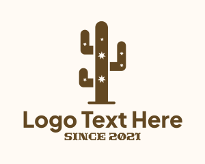 Cactus - Brown Western Cactus logo design