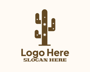 Brown Western Cactus  Logo