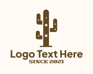 Desert - Brown Western Cactus logo design