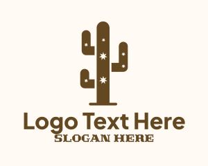 Brown Western Cactus  Logo