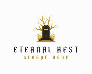 Gothic Halloween Gravestone logo design