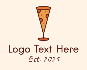 Liquor Store - Pizza Champagne Glass logo design