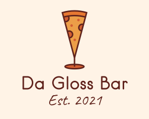 Pizza Champagne Glass  logo design