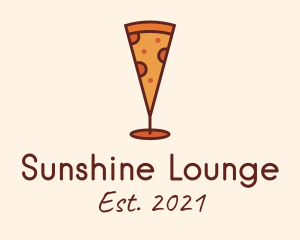 Pizza Champagne Glass  logo design