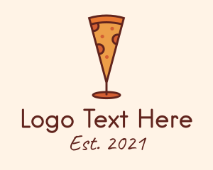 Cheesy - Pizza Champagne Glass logo design